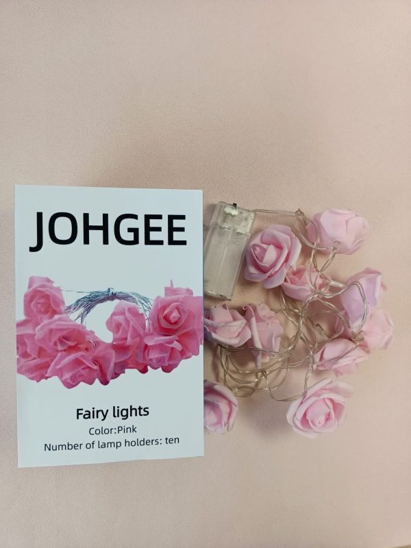 johgee Pink Indoor LED Rose Light – Energy Efficient, Battery Powered, Modern Design - Image 2